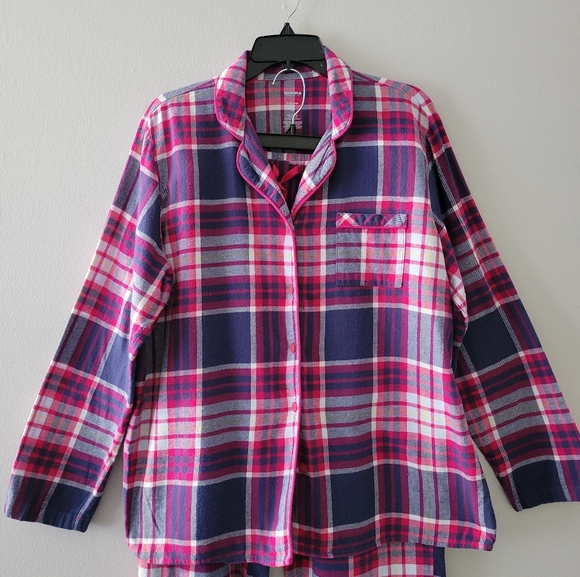 Sonoma Women's Plaid Pajama Set - Pink and Blue Size: L - Picture 3 of 12